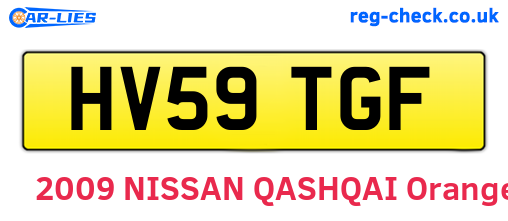 HV59TGF are the vehicle registration plates.