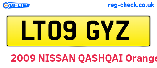 LT09GYZ are the vehicle registration plates.