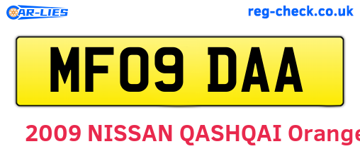 MF09DAA are the vehicle registration plates.