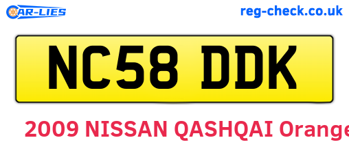 NC58DDK are the vehicle registration plates.