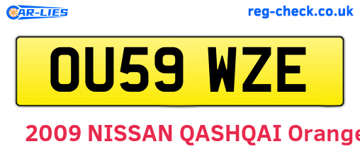 OU59WZE are the vehicle registration plates.