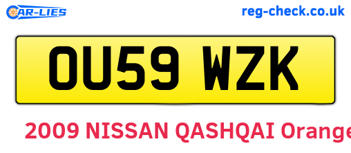 OU59WZK are the vehicle registration plates.