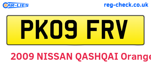 PK09FRV are the vehicle registration plates.