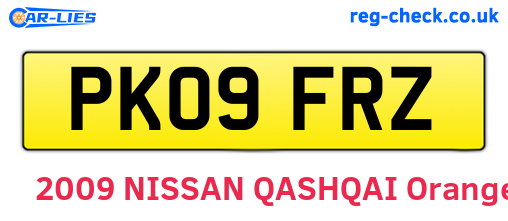 PK09FRZ are the vehicle registration plates.