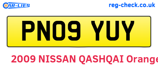PN09YUY are the vehicle registration plates.