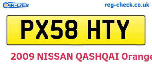 PX58HTY are the vehicle registration plates.