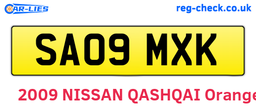 SA09MXK are the vehicle registration plates.