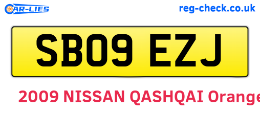 SB09EZJ are the vehicle registration plates.