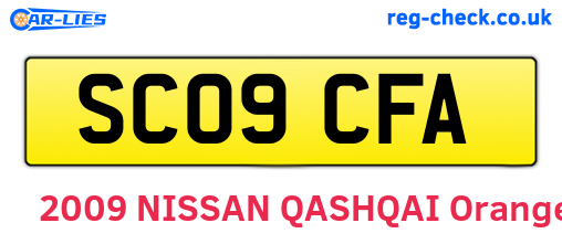 SC09CFA are the vehicle registration plates.