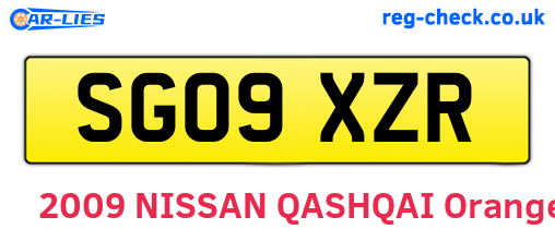 SG09XZR are the vehicle registration plates.