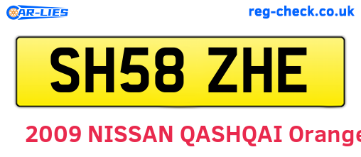 SH58ZHE are the vehicle registration plates.