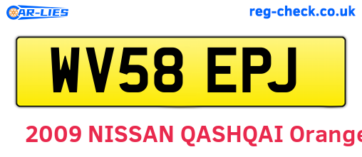 WV58EPJ are the vehicle registration plates.