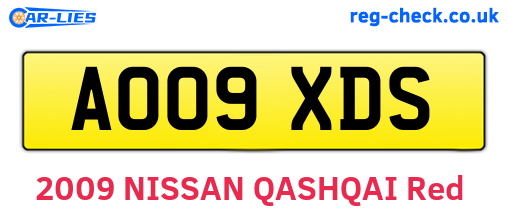AO09XDS are the vehicle registration plates.