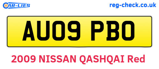 AU09PBO are the vehicle registration plates.