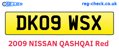 DK09WSX are the vehicle registration plates.