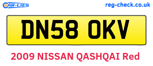 DN58OKV are the vehicle registration plates.