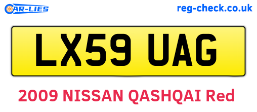LX59UAG are the vehicle registration plates.