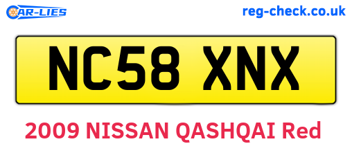 NC58XNX are the vehicle registration plates.