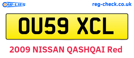 OU59XCL are the vehicle registration plates.