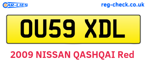 OU59XDL are the vehicle registration plates.