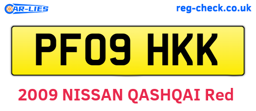 PF09HKK are the vehicle registration plates.