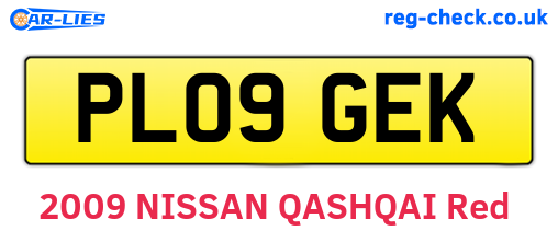 PL09GEK are the vehicle registration plates.
