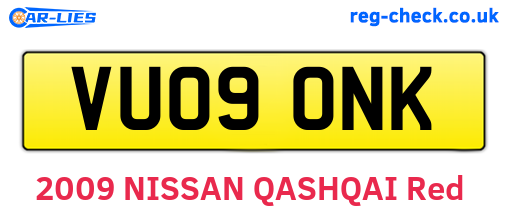 VU09ONK are the vehicle registration plates.