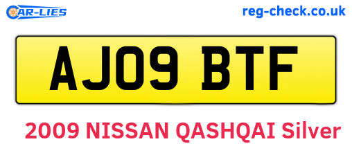 AJ09BTF are the vehicle registration plates.