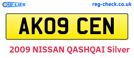 AK09CEN are the vehicle registration plates.