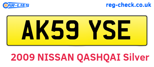 AK59YSE are the vehicle registration plates.