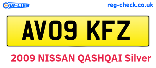 AV09KFZ are the vehicle registration plates.
