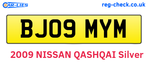 BJ09MYM are the vehicle registration plates.