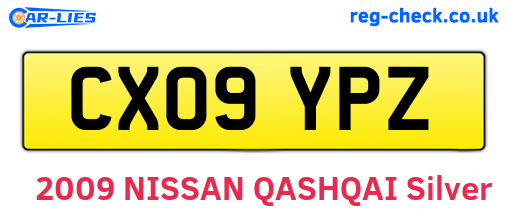 CX09YPZ are the vehicle registration plates.