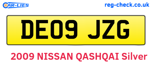 DE09JZG are the vehicle registration plates.