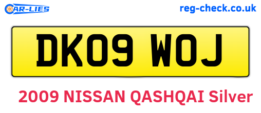 DK09WOJ are the vehicle registration plates.