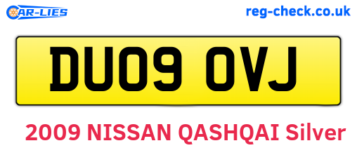 DU09OVJ are the vehicle registration plates.