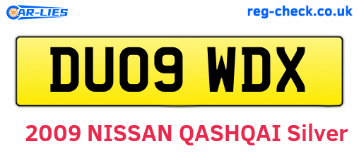 DU09WDX are the vehicle registration plates.
