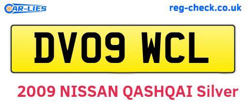 DV09WCL are the vehicle registration plates.