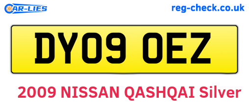 DY09OEZ are the vehicle registration plates.