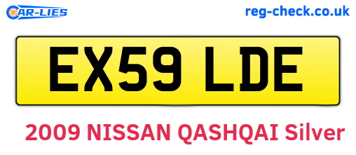 EX59LDE are the vehicle registration plates.