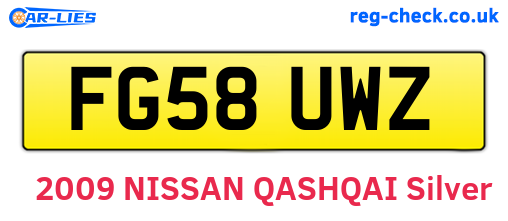 FG58UWZ are the vehicle registration plates.