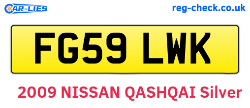 FG59LWK are the vehicle registration plates.