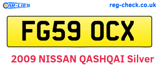 FG59OCX are the vehicle registration plates.