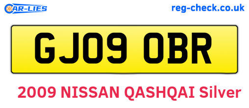 GJ09OBR are the vehicle registration plates.