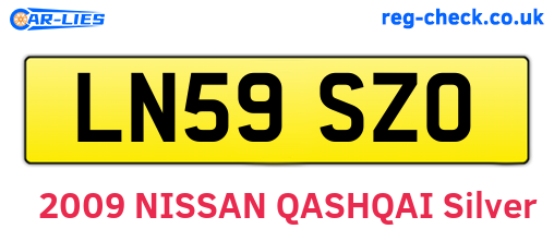 LN59SZO are the vehicle registration plates.