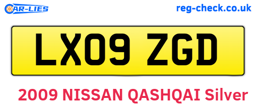 LX09ZGD are the vehicle registration plates.