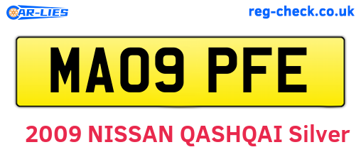 MA09PFE are the vehicle registration plates.