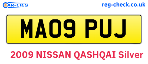 MA09PUJ are the vehicle registration plates.