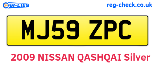 MJ59ZPC are the vehicle registration plates.