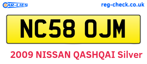 NC58OJM are the vehicle registration plates.